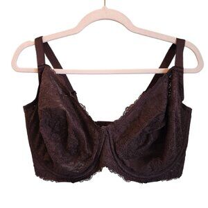 Torrid Bra 40H Brown Women's Unlined Full Coverage Underwire Back Close NEW